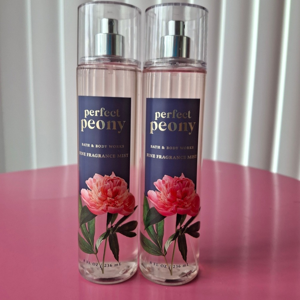 Bath & Body Works PERFECT PEONY Fine Fragrance Mist‎ 8 oz Set of 2